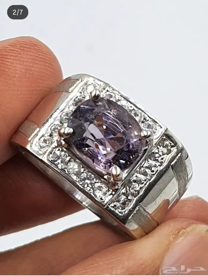 خاتم حجر الاسبينال السيرلانكي بشهادة 1