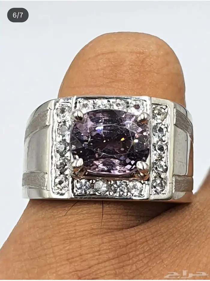 خاتم حجر الاسبينال السيرلانكي بشهادة 5