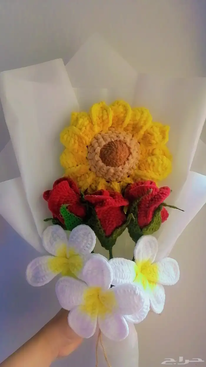 ورود وباقات ورد بخيوط الصوف 11