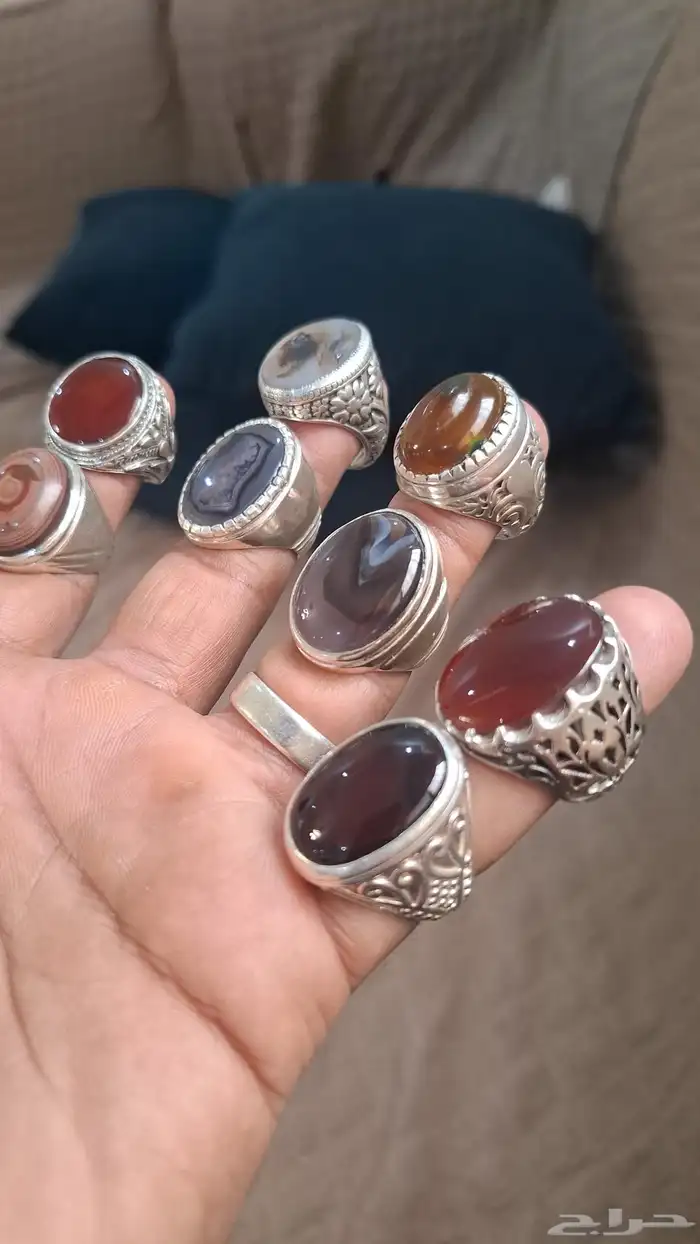 خواتم عقيق يمني مميزه نادره 1