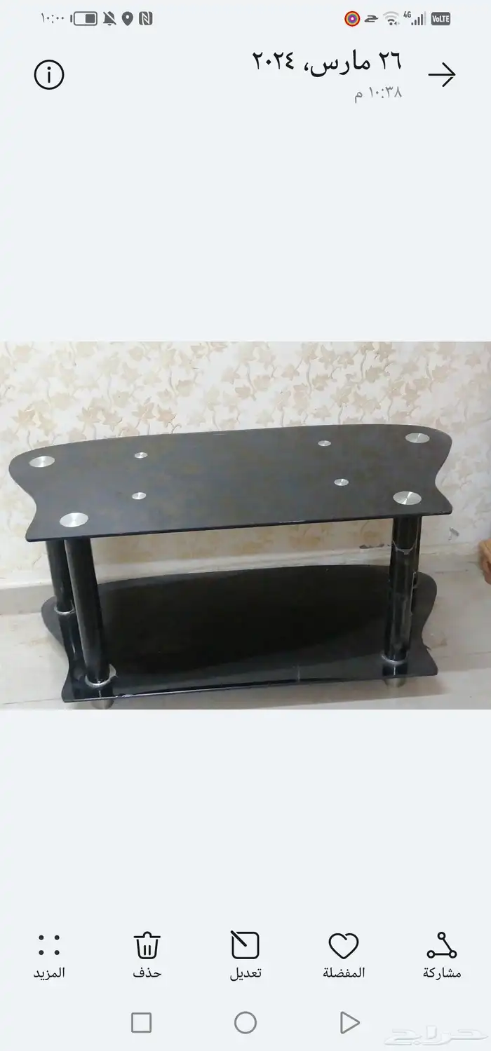 طاولة. زجاج.لون اسود 0