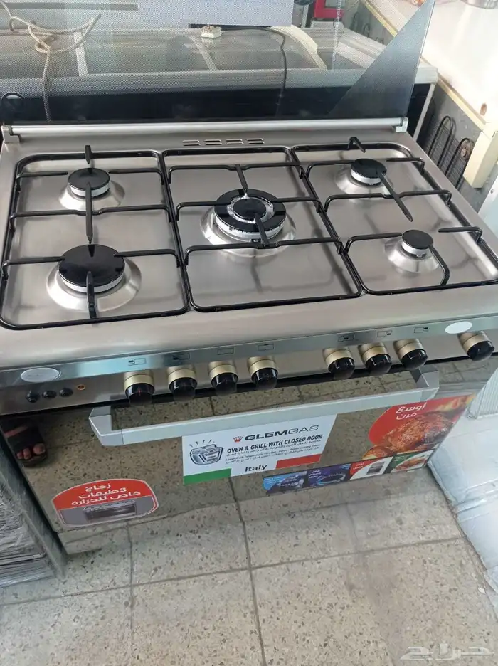 فرن جليم غاز إيطالي 5شعله مقاس 90  60 مستخدم نظيف مره 0