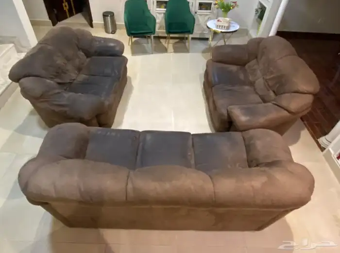 كنب 3 قطع 7 اشخاص لون بني 0