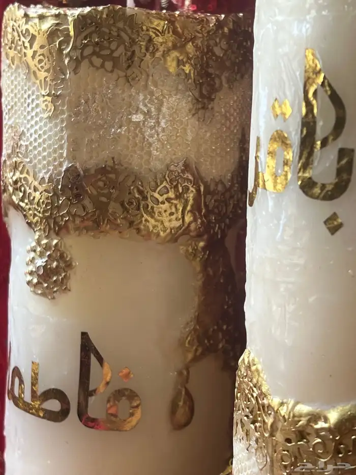 شمعة ملكية فاخرة مزينة بالدانتيل المذهب 8