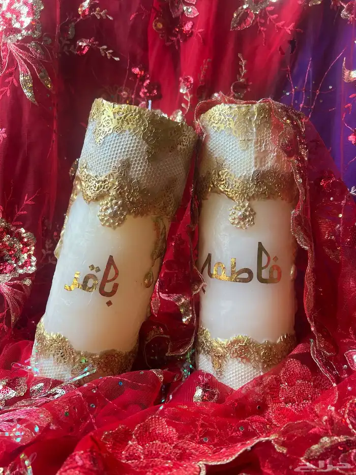 شمعة ملكية فاخرة مزينة بالدانتيل المذهب 6