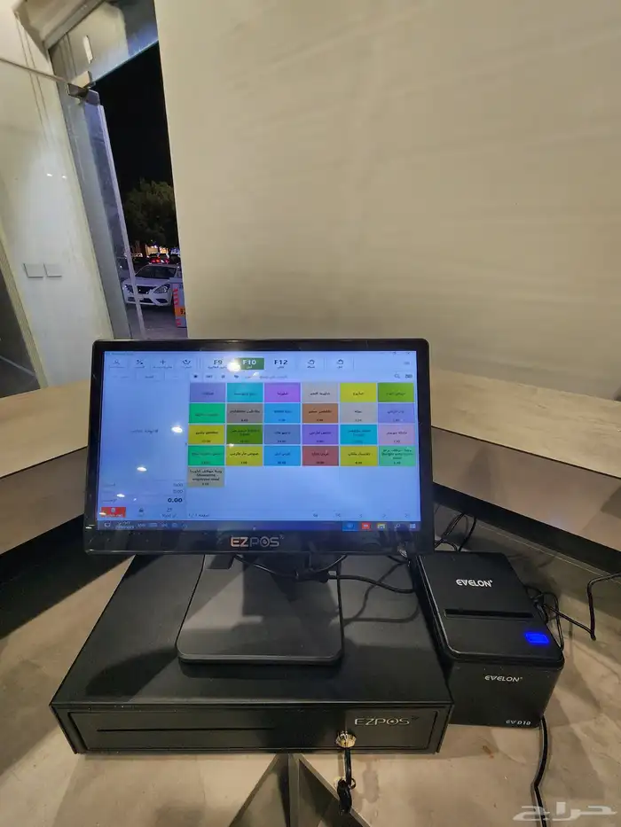 كاشير لمس مع درج وطابعة وبرنامج بموصفات عالية بل الربط 4