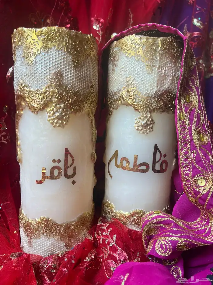 شمعة ملكية فاخرة مزينة بالدانتيل المذهب 10