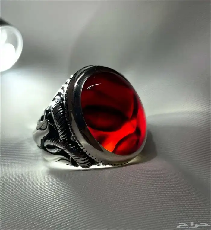 خاتم عقيق يماني كرزي مصور 0