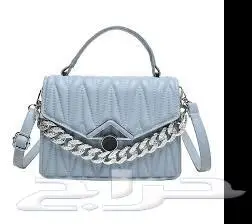 شنطة كتف جلد سماوي 0