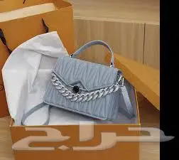 شنطة كتف جلد سماوي 1