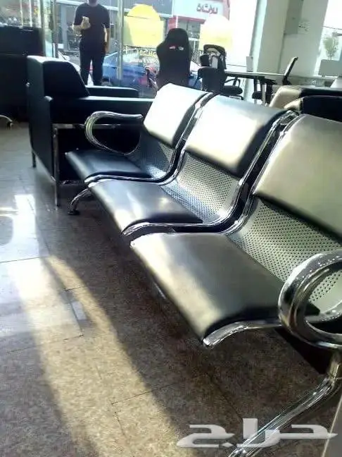 كرسي انتظار جلد و حديد جديد موديلات موجود متوفر 8