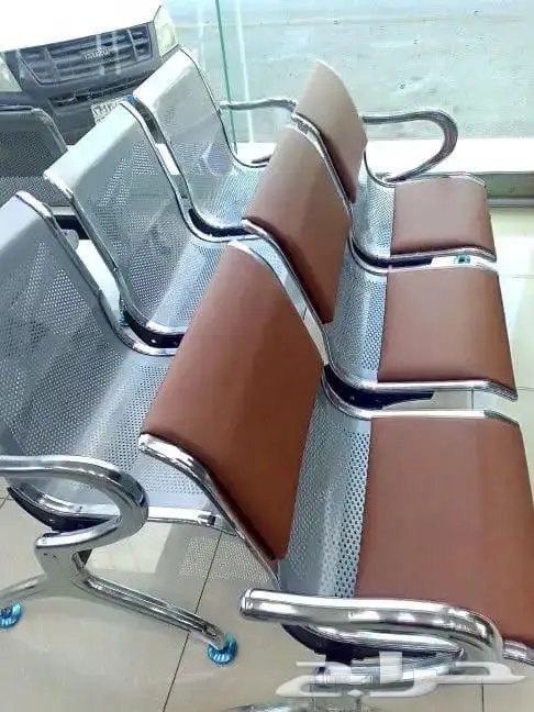 كرسي انتظار جلد و حديد جديد موديلات موجود متوفر 7