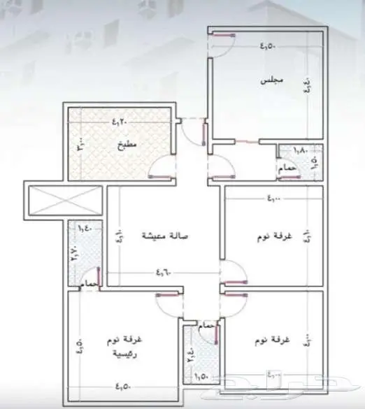ابحث عن شقة 4 غرف في مخطط(شمس العروس) 0