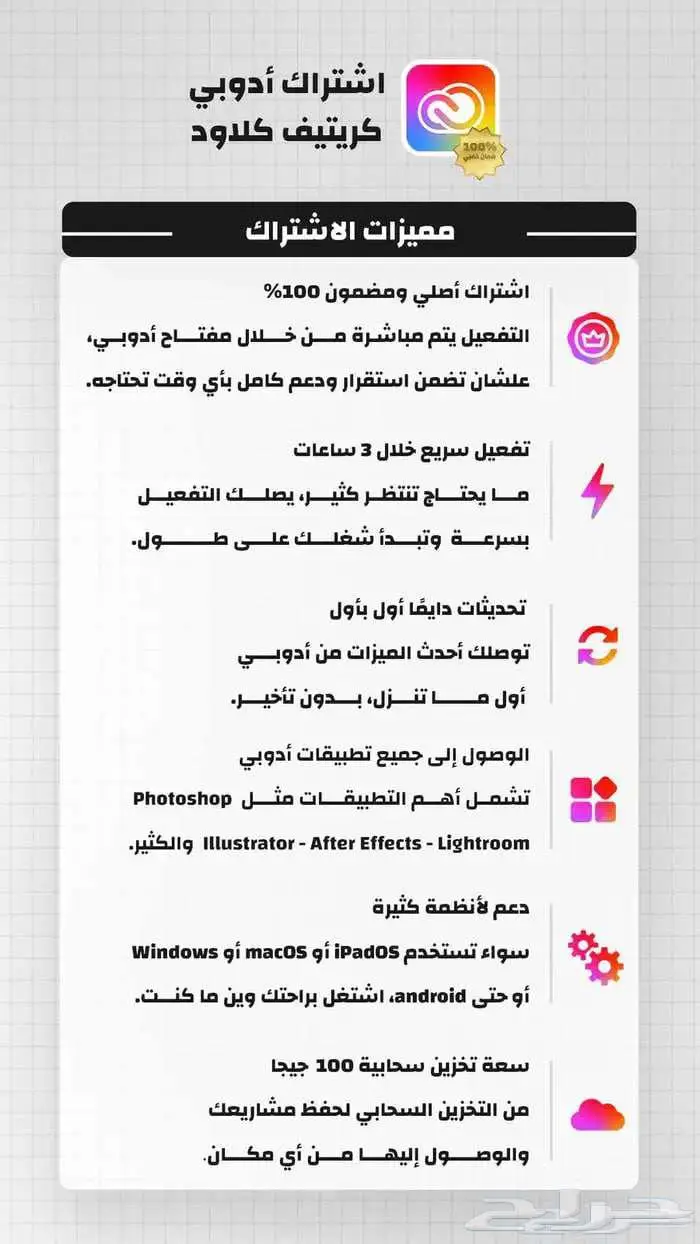 اشتراك ادوبي سنة كاملة ب 290 ريال والتفعيل فوري 1