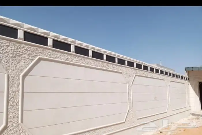 ديكورات خارجيه بديل الحجر الطبيعي بالسمنت الابيض وابطح بيضا 4