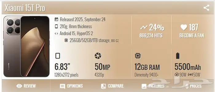 جوال xiaomi 15t pro 4