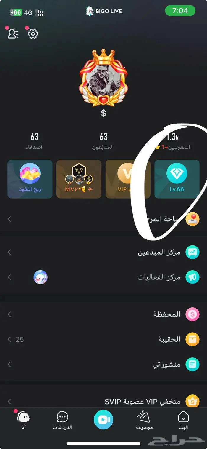 حساب بيجو لفل 66 0