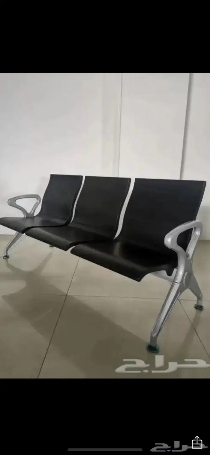 كرسي انتظار جلد و حديد جديد موديلات موجود متوفر 4