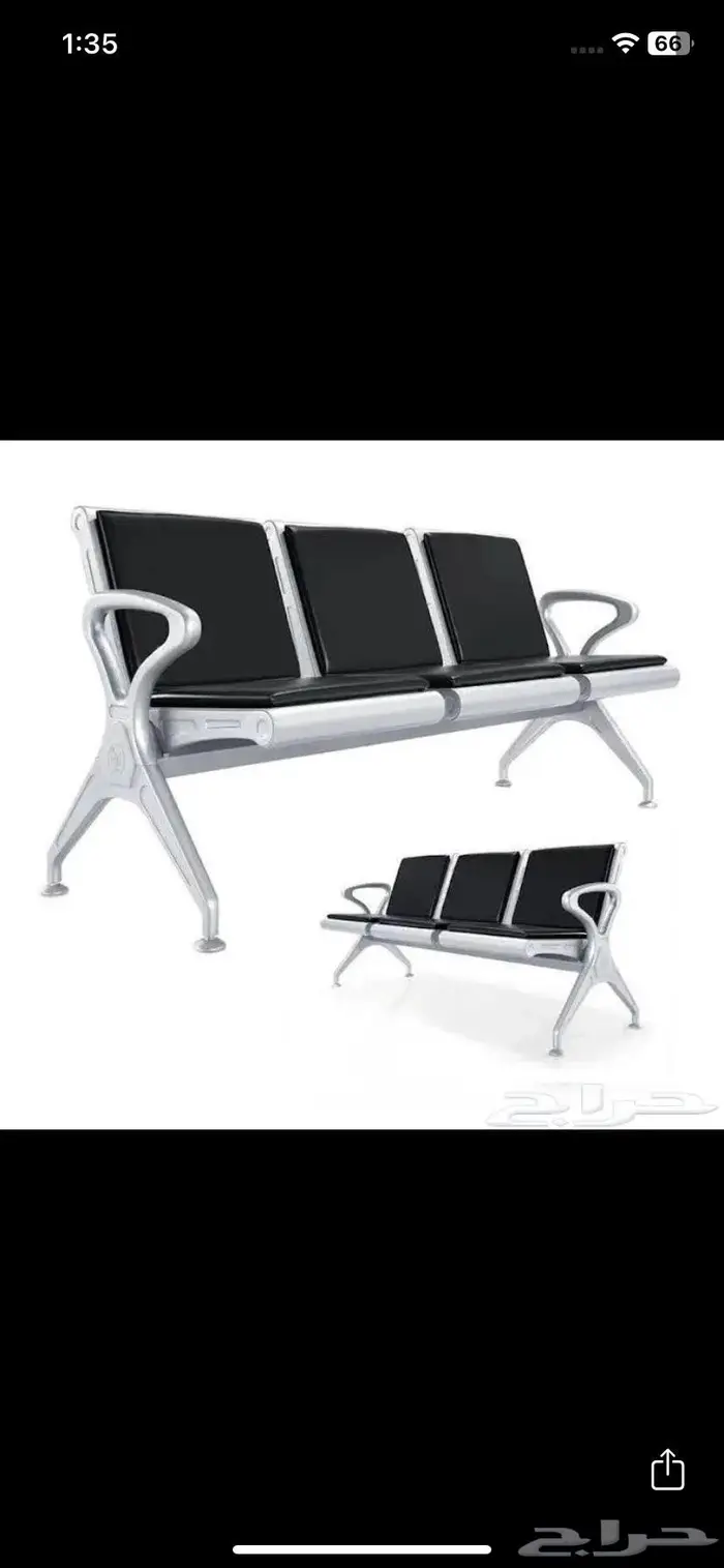 كرسي انتظار جلد و حديد جديد موديلات موجود متوفر 0