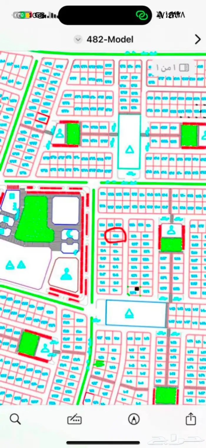 قطعه للبيع مخطط الروابي 482 0