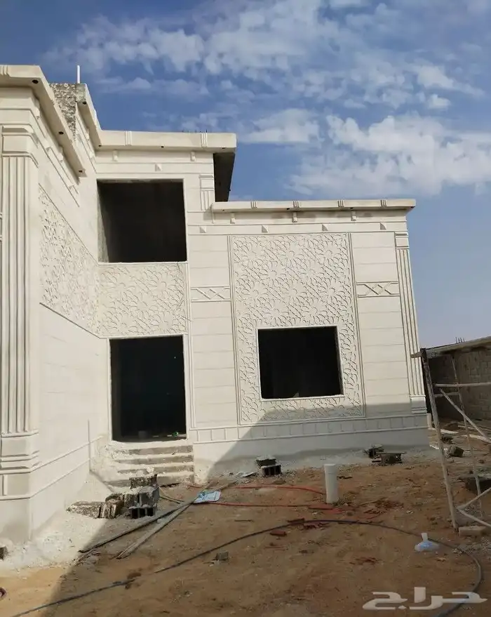 ديكورات واجهات خارجيه لياسه ملونه بطحاء الرياض كسر رخام حزام 5