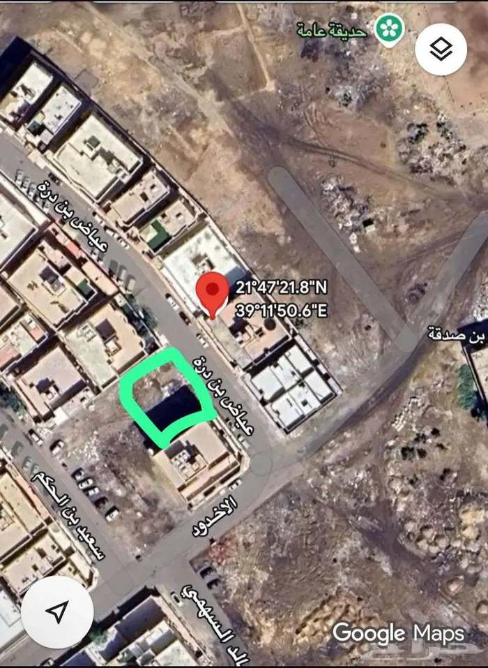 ارض للبيع في منطقة مكة مدينة جدة حي الحمدانية مخطط الفلاح 1