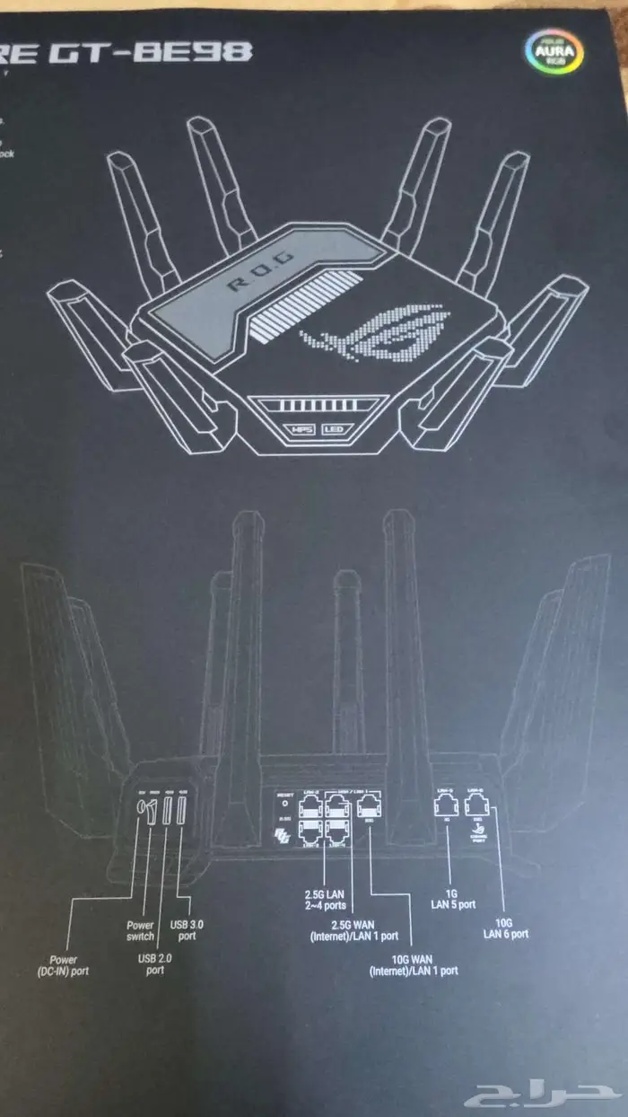 للبيع راوتر قوي واي فاي 7 ASUS ROG Rapture GT-BE98 6