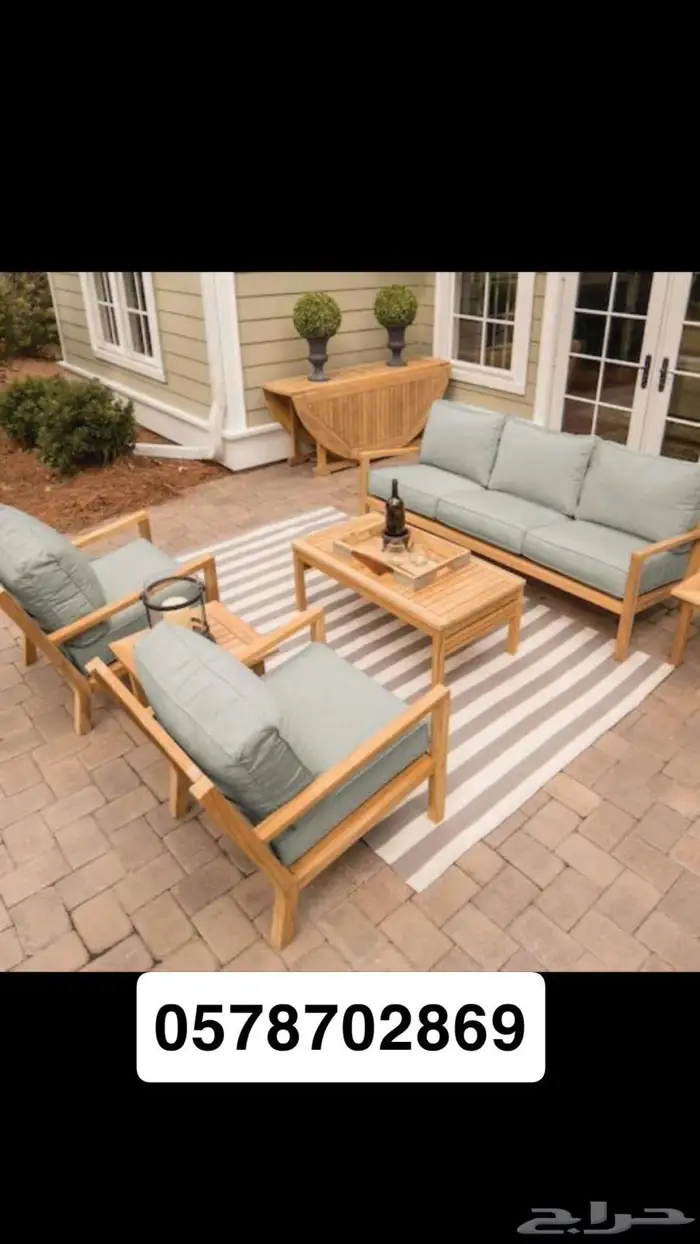 جلسات خارجيه خشب وحديد 6