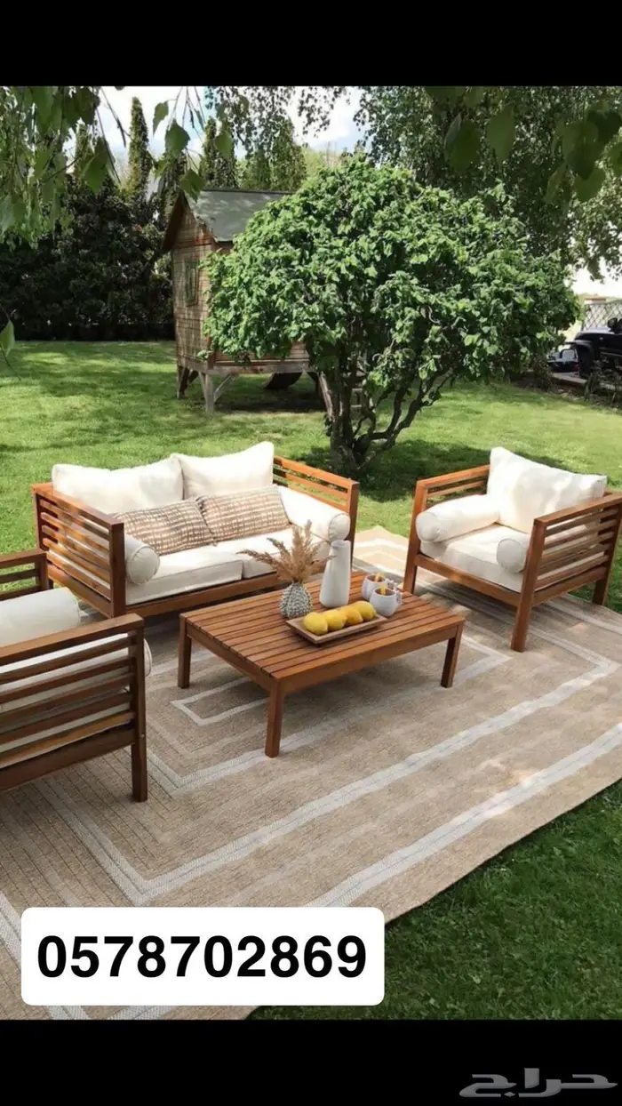 جلسات خارجيه خشب وحديد 7