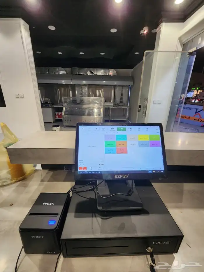 كاشير لمس مع درج وطابعة وبرنامج بموصفات عالية بل الربط 9