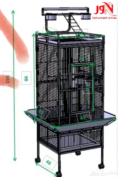 قفص ببغاء مع استاند علوي index