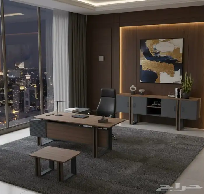 مودرن مكاتب فخمة ملكي لون بني مكتب جلد طقم كامل كنب كرسي 12