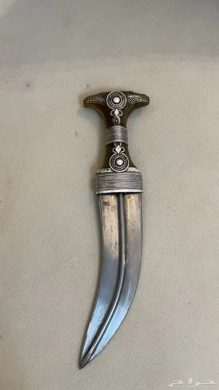 خنجر قرن الصب فضه خالص مطرح 4 3