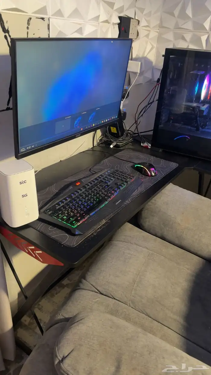 للبيع جهاز قيمنق كامل   كرسي استرخاء(هزاز-دوار)  راوتر STC 2