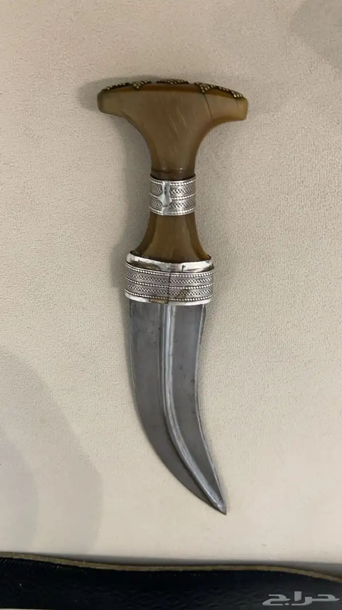 خنجر قرن الصب فضه خالص مطرح 4 1