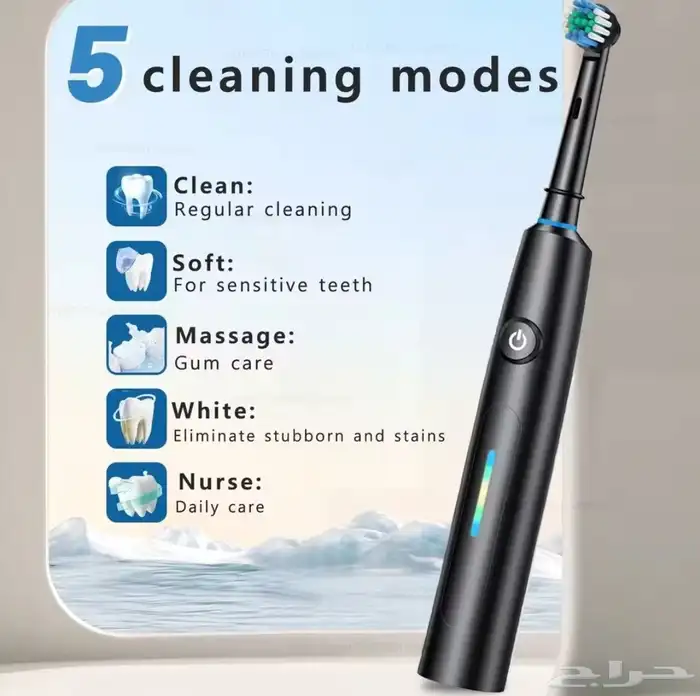 فرشاة أسنان كهربائيه مع رؤوس إضافية 3