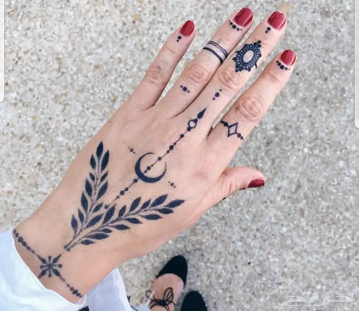 نقش حنة وتاتو اسود بصبغة 14