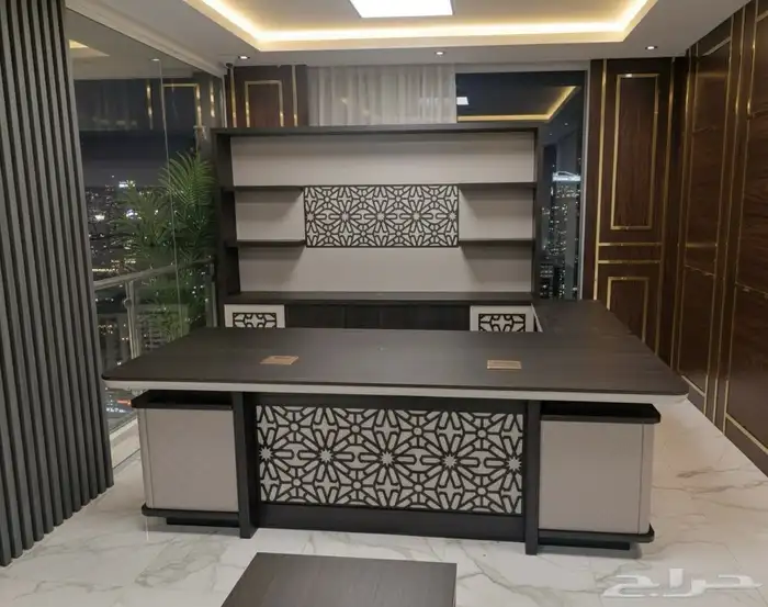 مودرن مكاتب فخمة ملكي لون بني مكتب جلد طقم كامل كنب كرسي 15