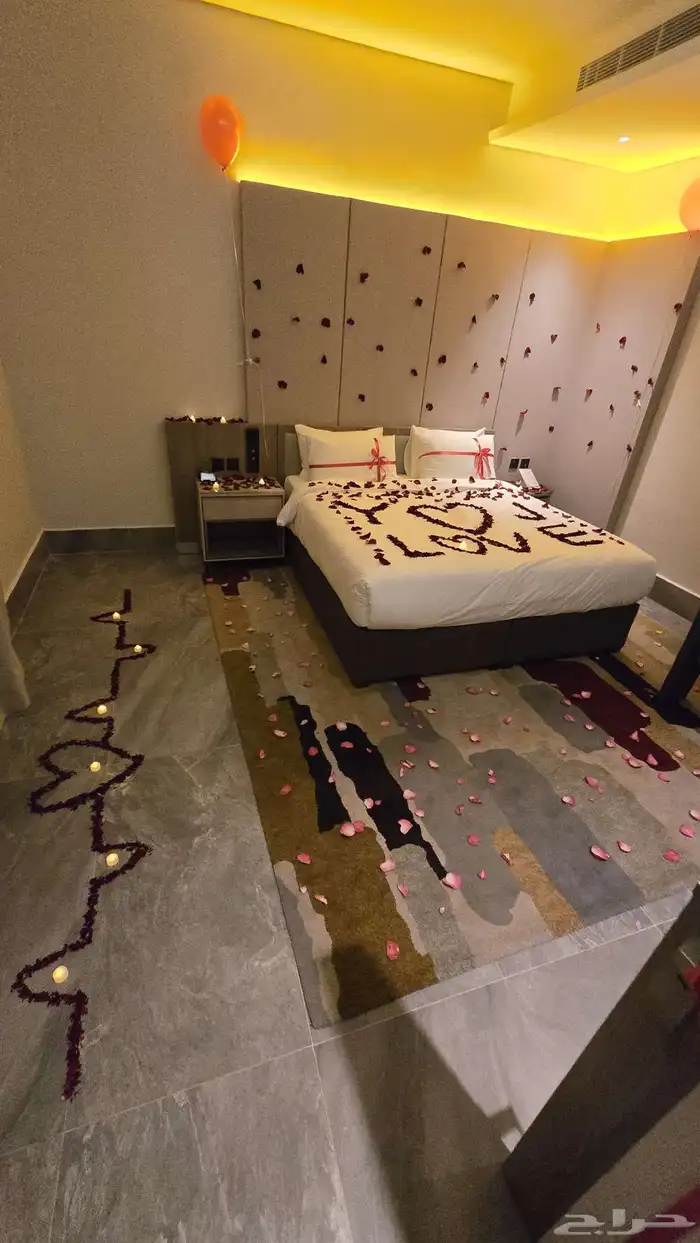 تزيين تنسيق غرف نوم عرسان ذكرى زواج فنادق ابها خميس مشيط 3