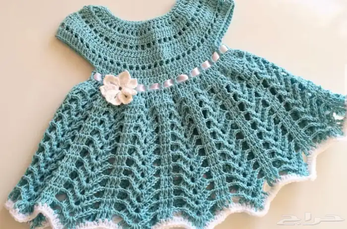 هدايا مواليد فستان كروشيه اعمال يدويه 0