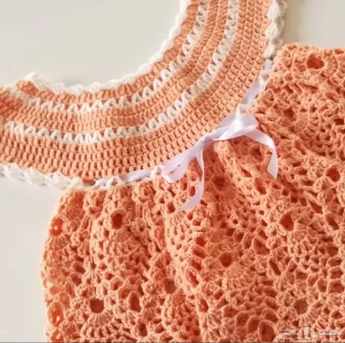 هدايا مواليد فستان كروشيه اعمال يدويه 1