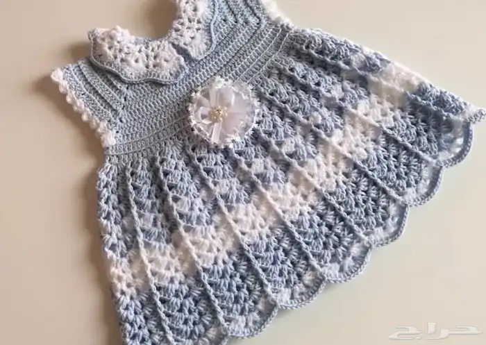 هدايا مواليد فستان كروشيه اعمال يدويه 4