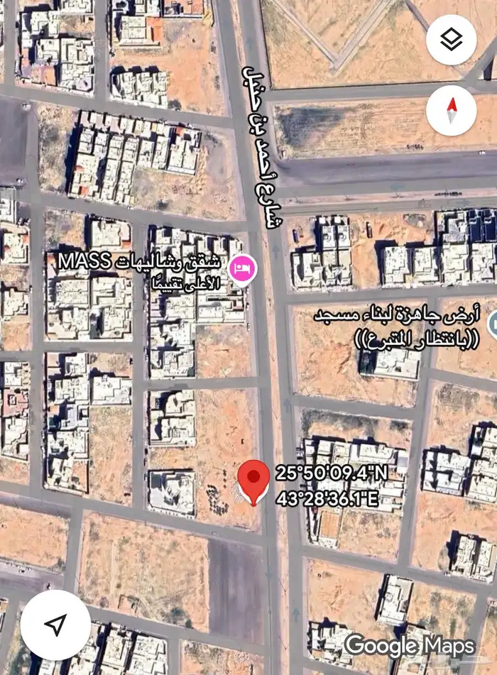 للبيع أرض تجارية في حي الحمراء بالرس 0