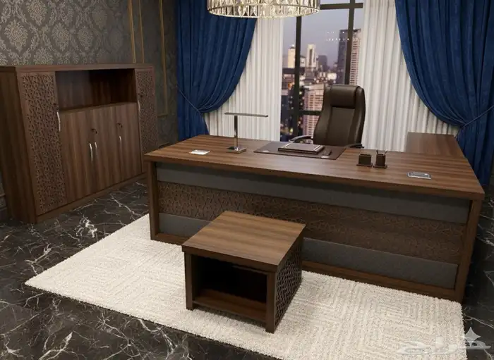 مودرن مكاتب فخمة ملكي لون بني مكتب جلد طقم كامل كنب كرسي 16