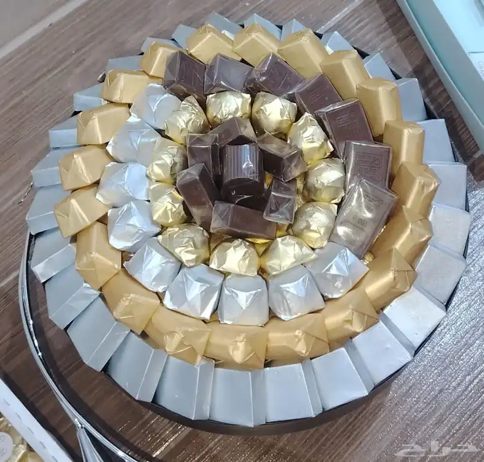 معلم رص صواني شوكلت مكشوف مغلف. 6