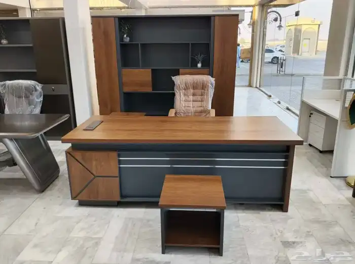 مودرن مكاتب فخمة ملكي لون بني مكتب جلد طقم كامل كنب كرسي 7