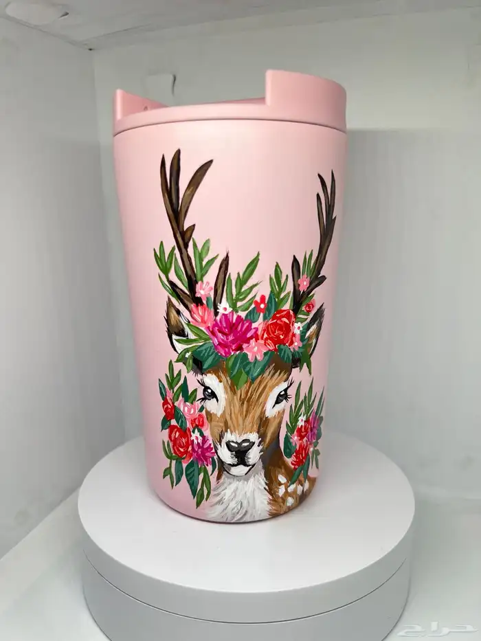 كوب هاف مليون الوردي برسم يدوي 1