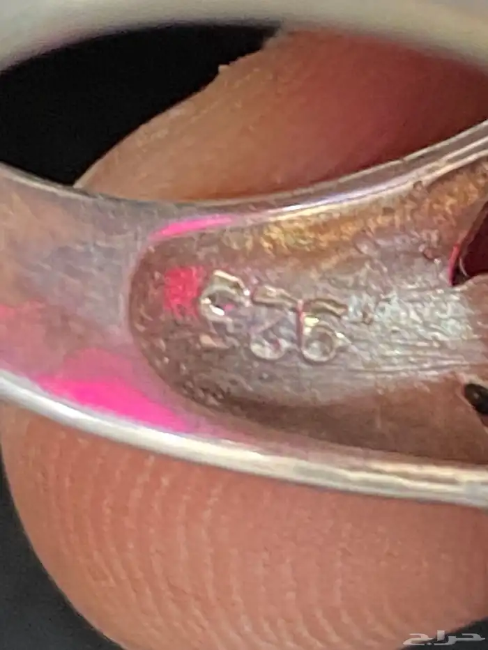 خاتم فضه بحجر ياقوت احمر طبيعي أفريقي 9