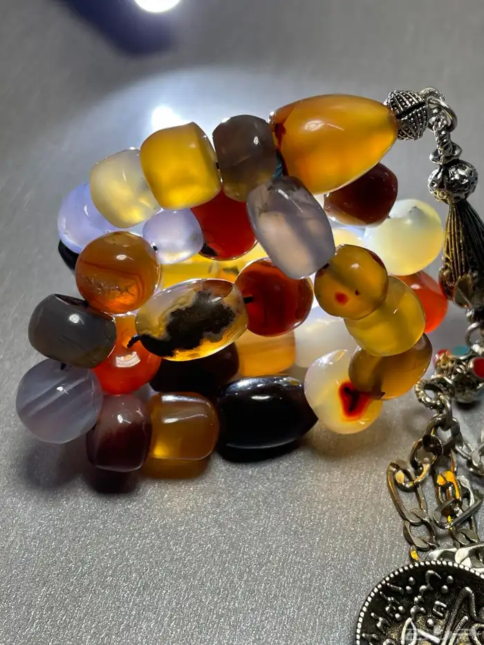 مسباح فاخر من أحجار العقيق اليماني الطبيعي 4