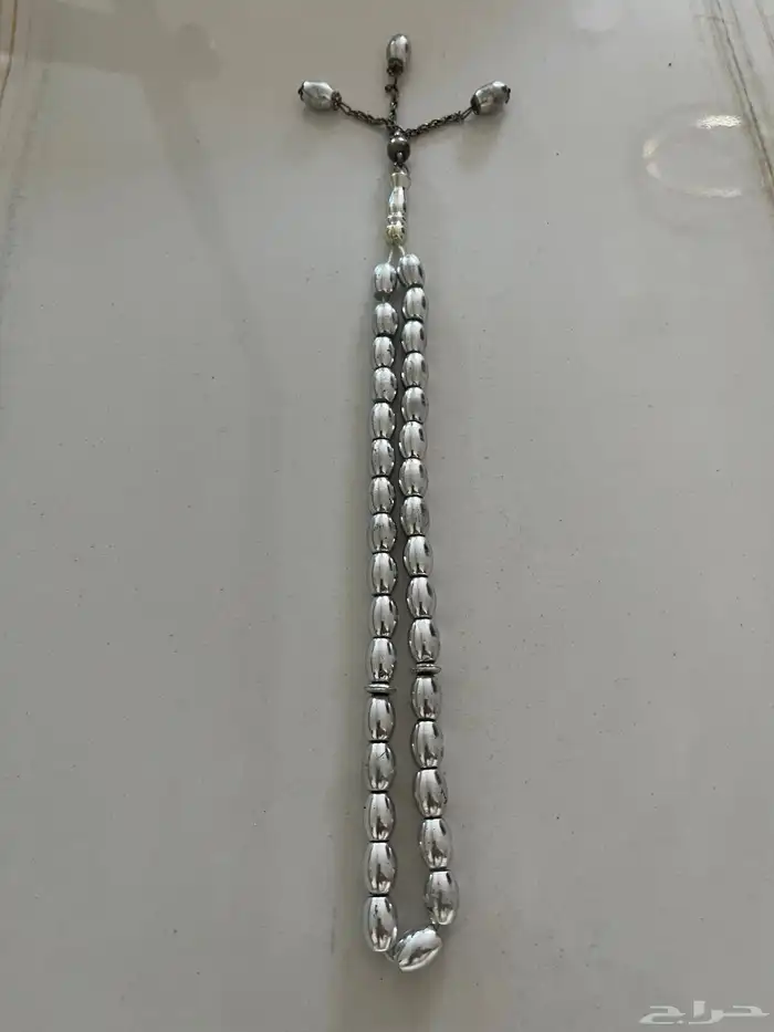 سبحه مطليه بلون فضي جميله وثقيله 7